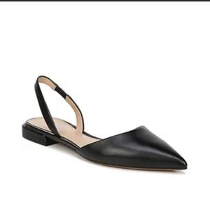 NWT Franco Sarto Nikki Pointed Flats, Black Leather, Size 10
